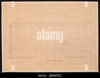 Poelzig Hans (1869-1936), Haus Cohn, Haifa (ohne Jahr): Südansicht 1:50. Leichter Bruch auf Papier, 37,3 x 50,8 cm (einschließlich Scankanten) Stockfoto