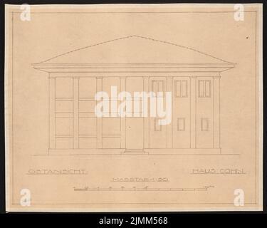 Poelzig Hans (1869-1936), Haus Cohn, Haifa (ohne Jahr): Ostansicht 1:50. Leichter Bruch auf Papier, 35,4 x 44,2 cm (einschließlich Scankanten) Stockfoto