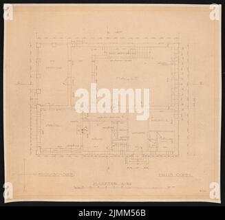 Poelzig Hans (1869-1936), Haus Cohn, Haifa (ohne Jahr): Grundriss EG 1:50. Leichter Bruch auf Papier, 52,2 x 56,9 cm (einschließlich Scankanten) Stockfoto