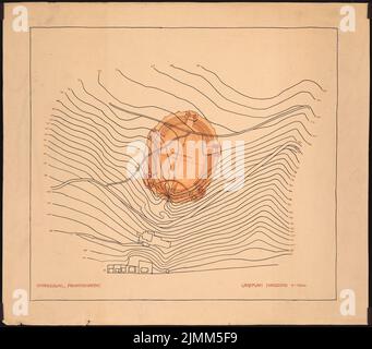 Poelzig Hans (1869-1936), Bismarck-Denkmal auf der Elisenhöhe, Bingen (1910): Abteilung 1: 1000. Tinte auf Karton, 72,2 x 82,1 cm (einschließlich Scankanten) Stockfoto