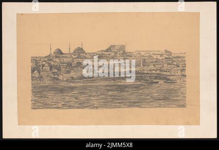 Poelzig Hans (1869-1936), Haus der Freundschaft, Istanbul (1916): Blick vom Meer. Bleistift auf Transparent, 45,6 x 71 cm (einschließlich Scankanten) Stockfoto