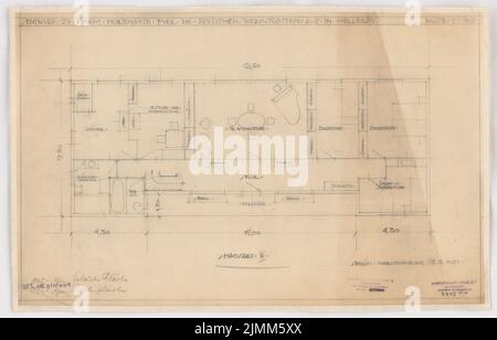 Poelzig Hans (1869-1936), Holzhaus für die Deutsche Werkstätten AG, Dresden-Hellerau (25.03.1921): Grundrisshaus Typ II 1:50. Bleistift auf Transparent, 36,4 x 57 cm (einschließlich Scankanten) Stockfoto