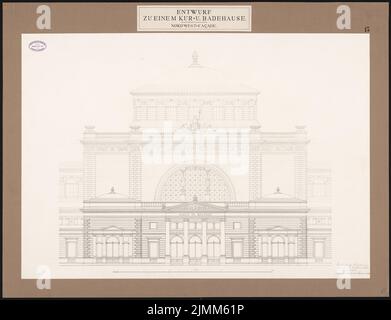 Salzmann Max (1850-1897), Spa und Badehaus. Schinkel Wettbewerb 1878 (10.10.1878): Badezimmer: Ansicht 1:75. Tinte auf Papier, 78 x 101,6 cm (einschließlich Scankanten) Stockfoto