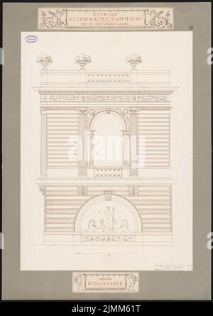 Salzmann Max (1850-1897), Spa und Badehaus. Schinkel Wettbewerb 1878 (10/10/1878): Kurhaus: Fachatails 1:50. Tinte auf Papier, 110,4 x 78 cm (einschließlich Scankanten) Stockfoto