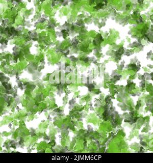 Abstrakte chaotische grüne Pinselstriche auf weißem Hintergrund. Ölgemälde Textur. Nahtloses Muster. Stockfoto