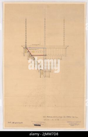 Poelzig Hans (1869-1936), Konzertsaal in Breslau. Umbau (1925): Lampe der großen Beleuchtung 1: 8. Bleistift auf Transparent, 49,8 x 33,3 cm (einschließlich Scankanten) Stockfoto