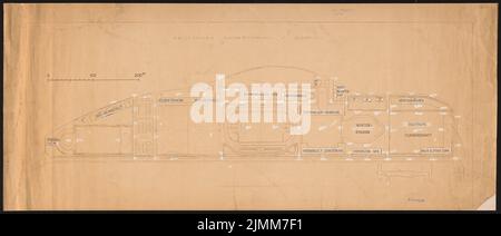 Poelzig Hans (1869-1936), Deutsches Sportforum, Berlin (1926): Abteilung 1: 1000. Material/Technologie N.N. aufgezeichnet, 46,9 x 110,1 cm (einschließlich Scankanten) Stockfoto