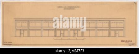 Poelzig Hans (1869-1936), Geschäfte im Zoo, Berlin. Umbau (11. Mai 1926): Straßenansicht 1: 200. Bleistift auf Transparent, 31,7 x 92,2 cm (einschließlich Scankanten) Stockfoto