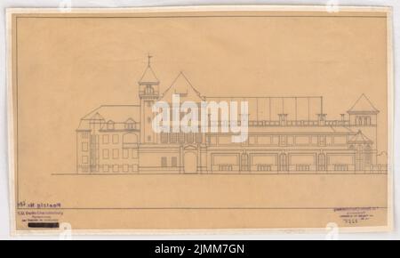 Poelzig Hans (1869-1936), Geschäfte im Zoo, Berlin. Umbau (1924-1926): Ansicht der Altbauten 1: 200. Bleistift auf Transparent, 28 x 46,7 cm (einschließlich Scankanten) Stockfoto