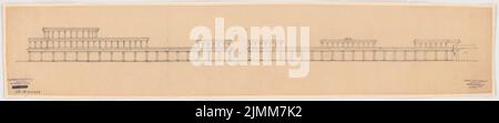 Poelzig Hans (1869-1936), Geschäfte im Zoo, Berlin. Umbau (12,1924): Straßenansicht 1: 200 (Variante). Bleistift auf Transparent, 21,9 x 108,1 cm (einschließlich Scankanten) Stockfoto