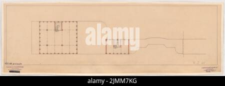 Poelzig Hans (1869-1936), Geschäfte im Zoo, Berlin. Umbau (03.01.1925): Lageplan OG 1: 200. Bleistift auf Transparent, 24 x 71,2 cm (einschließlich Scankanten) Stockfoto