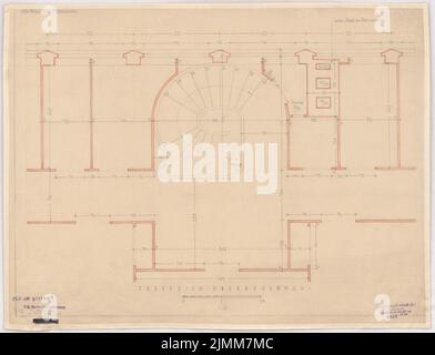 Poelzig Hans (1869-1936), Geschäfte im Zoo, Berlin. Umbau (1924-1926): GDA-Geschäfte, Treppe im Obergeschoss, Grundriß 1:20. Bleistift auf Transparent, 43,2 x 56,4 cm (einschließlich Scankanten) Stockfoto