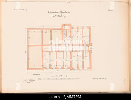 Unbekannter Architekt, Reformierte Pfarrhaus, Insterburg (ca. 1890): Planinhalt N.N. erkannt. Lithographie, 35,9 x 49,9 cm (einschließlich Scankanten) Stockfoto