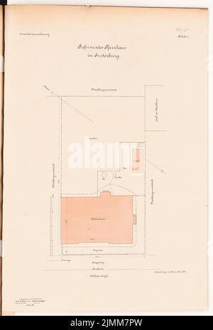 Unbekannter Architekt, Reformierte Pfarrhaus, Insterburg (ca. 1890): Planinhalt N.N. erkannt. Lithographie, 53,3 x 36,1 cm (einschließlich Scankanten) Stockfoto