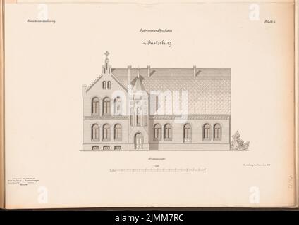 Unbekannter Architekt, Reformierte Pfarrhaus, Insterburg (ca. 1890): Planinhalt N.N. erkannt. Lithographie, 35,4 x 49,9 cm (einschließlich Scankanten) Stockfoto