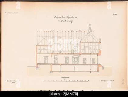 Unbekannter Architekt, Reformierte Pfarrhaus, Insterburg (ca. 1890): Planinhalt N.N. erkannt. Lithographie, 35,3 x 49,6 cm (einschließlich Scankanten) Stockfoto