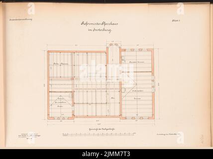 Unbekannter Architekt, Reformierte Pfarrhaus, Insterburg (ca. 1890): Planinhalt N.N. erkannt. Lithographie, 34 x 48,5 cm (einschließlich Scankanten) Stockfoto