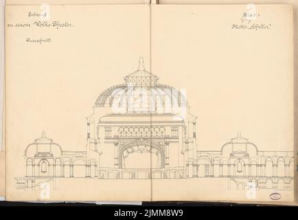 Egeling Paul (1856-1937), Entwurf für ein Volkstheater. Schinkel Wettbewerb 1892 (1892): Querschnitt. Tinte auf Karton, 68,6 x 99,4 cm (einschließlich Scankanten) Stockfoto