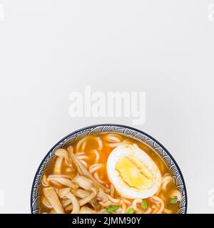 Draufsicht Ramen Schüsseln Stockfoto
