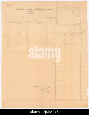 Messel Alfred (1853-1909), Geschäftshaus der Nationalbank, Berlin (11. Oktober 1906), Dachkonstruktion, Lichtbruch auf Papier, TU UB Plansammlung Inv. Nr. 12233 Stockfoto