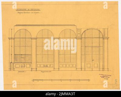 Messel Alfred (1853-1909), Geschäftshaus der Nationalbank, Berlin (1906-1907), Staffelei 1: Ansicht, Bleistift auf Transparent, Sammlung TU UB Plan Inv. Nr. 12269 Stockfoto