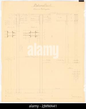 Messel Alfred (1853-1909), Geschäftshaus der Nationalbank, Berlin (25.05.1906), Kellerablagen, Lichtbruch auf Papier, Sammlung TU UB Plan Inv. Nr. 12273 Stockfoto