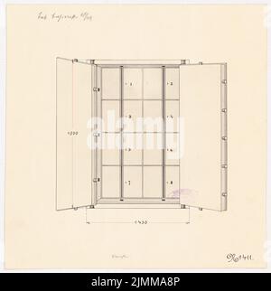 Messel Alfred (1853-1909), Geschäftshaus der Nationalbank, Berlin (1906-1907), Tresore: Ansicht, Tinte, Tinte auf Karton, Inv. Der TU UB-Plansammlung Nr. 12289 Stockfoto