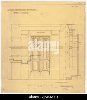 Messel Alfred (1853-1909), Geschäftshaus der Berliner Handelsgesellschaft, Berlin. Erweiterung (05.01.06), Wohnungsportal, 1:10, Bleistift auf transparent, TU UB Plan Collection Inv. Nr. 12434 Stockfoto