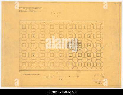 Messel Alfred (1853-1909), Geschäftshaus der Berliner Handelsgesellschaft, Berlin. Erweiterung (1905-1907), Bibliotheksdecke 1:25, Bleistift auf Transparent, TU UB Plan Collection Inv. Nr. 12459 Stockfoto
