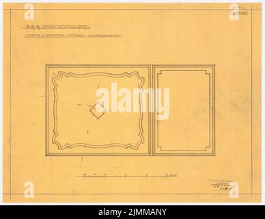 Messel Alfred (1853-1909), Geschäftshaus der Berliner Handelsgesellschaft, Berlin. Erweiterung (1905-1907), Kanaldecke 1:25, Bleistift auf Transparent, TU UB Plan Collection Inv. Nr. 12465 Stockfoto