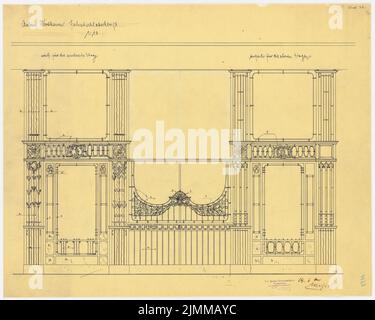 Messel Alfred (1853-1909), Wertheim, Oranienstraße, Berlin. Erweiterung (14. Juni 1900), Aufzug, 1:10, Tusche auf Transparent, Inv. Der TU UB-Plansammlung Nr. 12513 Stockfoto