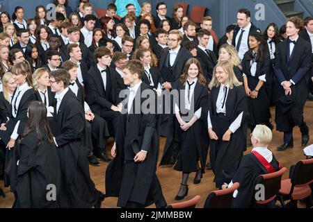 Abschlussfeier der Oxford University im Sheldonian Theatre, August 2022 Stockfoto