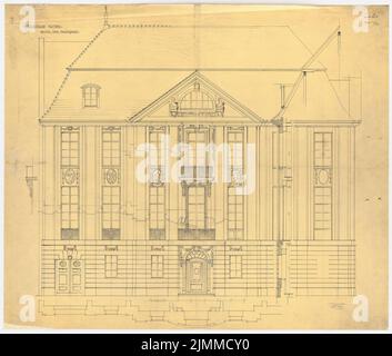 Messel Alfred (1853-1909), Wohnhaus Dr. E. Simon, Berlin (1902-1902), Details der Frontfassade, Bleistift auf Transparent, Sammlung TU UB Plan Inv. Nr. 13003 Stockfoto