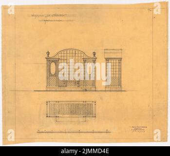 Messel Alfred (1853-1909), Wohnhaus Dr. E. Simon, Berlin (1902-1902), Blick auf den Pavillon, Bleistift auf Transparent, Sammlung TU UB Plan Inv. Nr. 13047 Stockfoto