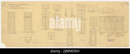 Messel Alfred (1853-1909), Wohnhaus Dr. E. Simon, Berlin. Stall (1902-1902), Türen und Fenster, Bleistift auf Transparent, TU UB Plan Collection Inv. Nr. 13058 Stockfoto