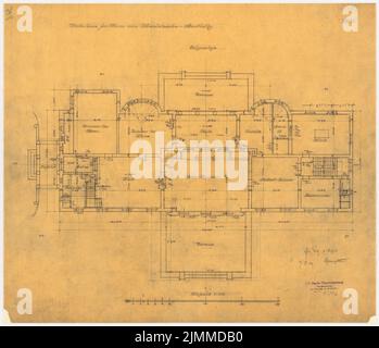 Messel Alfred (1853-1909), Gutshaus Mendelsohn-Bartholdy in Börnicke bei Bernau. Umbau (1904-1904), Grundriß EG 1: 100, Bleistift auf Transparent, TU UB Plan Collection Inv. Nr. 13096 Stockfoto