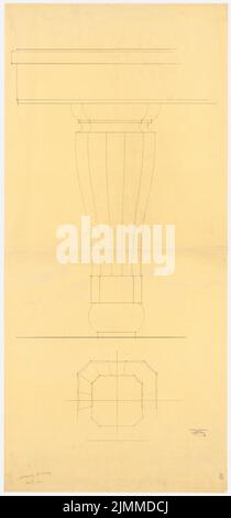 Messel Alfred (1853-1909), Gutshaus Mendelsohn-Bartholdy in Börnicke bei Bernau. Umbau (1904-1904), Billardfuß, Bleistift auf Transparent, TU UB Plan Collection Inv. Nr. 13118 Stockfoto