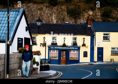 Drehort für die BBC-Serie Ballykissangel, Fitzgerald's Pub in Avoca, Irland. Stockfoto