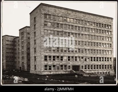 Poelzig Hans (1869-1936), I.G.-Farben in Frankfurt/Main. Verwaltungsgebäude (1928-1928): Blick von Westen (schmale Seite). Foto auf Papier, 17,3 x 23,8 cm (einschließlich Scankanten) Stockfoto
