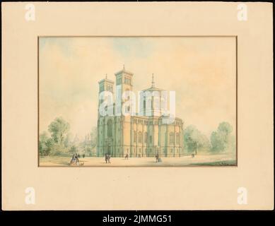 Adler Friedrich (1827-1908), Thomas-Kirche in Berlin-Kreuzberg (1864): Perspektivansicht. Tusche-Aquarell auf der Schachtel, 42,4 x 54,9 cm (einschließlich Scankanten) Stockfoto