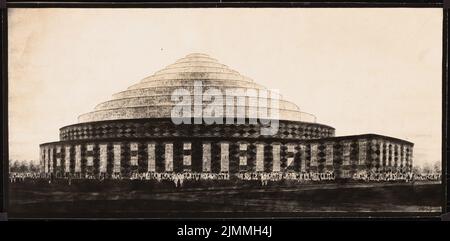 Poelzig Hans (1869-1936), Sporthalle, Berlin (1926-1926): Perspektivansicht. Foto auf Papier, 11,3 x 23 cm (einschließlich Scankanten) Stockfoto