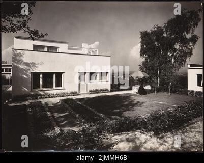 Poelzig Hans (1869-1936), Werkbundausstellung Stuttgart-Weißenhof. Einfamilienhaus Typ C 7 (1927): Blick auf den Garten. Foto auf Papier, 17,1 x 22,8 cm (einschließlich Scankanten) Stockfoto