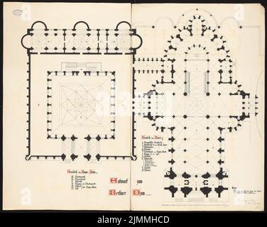 Cremer Robert (1826-1882), Berliner Dom: Grundriss Dom und Campo Santo. Tinte auf Karton, 98 x 122,9 cm (inklusive Scankante). Stockfoto