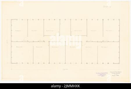 Rüster Emil (1883-1949), Technische Universität, Berlin. Notunterkünfte (15. Januar 1945): Grundriß. Bleistift auf Transparent, 38,7 x 60,7 cm (einschließlich Scankanten) Stockfoto