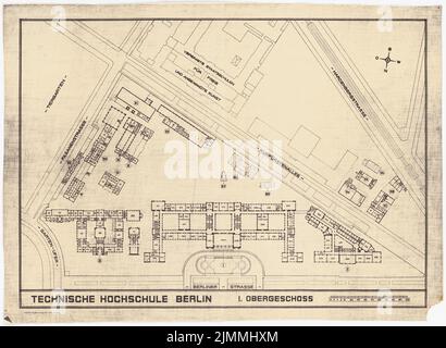 Rüster Emil (1883-1949), Technische Universität, Berlin (1945): Lageplan 1: 1000. Leichter Bruch auf Papier, 47 x 64,2 cm (einschließlich Scankanten) Stockfoto