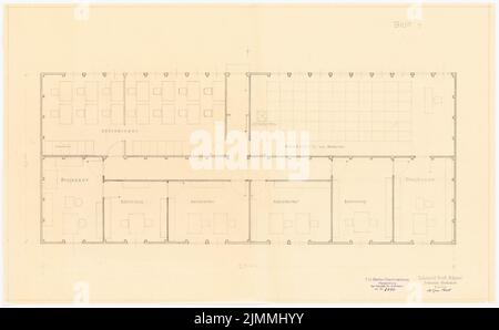 Rüster Emil (1883-1949), Technische Universität, Berlin. Notunterkünfte (15. Januar 1945): Grundriß 1. Stockwerk 1: 1000 (?). Bleistift auf Transparent, 37,3 x 60,5 cm (einschließlich Scankanten) Stockfoto