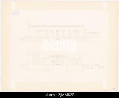 Schirrmacher Georg Theodor (1833-1864), Villa (1855): Ansicht und Querschnitt. Tinte auf Papier, 60,1 x 77,9 cm (einschließlich Scankanten) Stockfoto