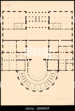 Schirrmacher Georg Theodor (1833-1864), Hofoper Wien (1861): Grundriss 3.. Tinte auf Karton, 96,5 x 68,1 cm (einschließlich Scankanten) Stockfoto