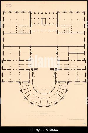 Schirrmacher Georg Theodor (1833-1864), Hofoper Wien (1861): Grundriss 4. Platz. Tinte auf Karton, 98 x 68 cm (einschließlich Scankanten) Stockfoto