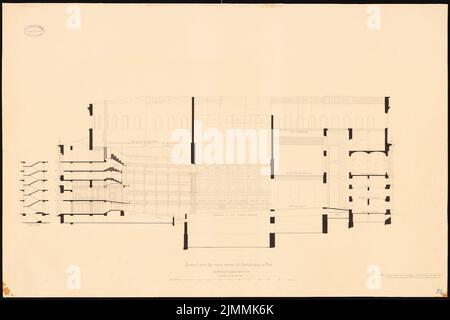 Schirrmacher Georg Theodor (1833-1864), Hofoper Wien (1861): Längsschnitt. Bleistift und Tinte auf Karton, 66,5 x 99,7 cm (einschließlich Scankanten) Stockfoto